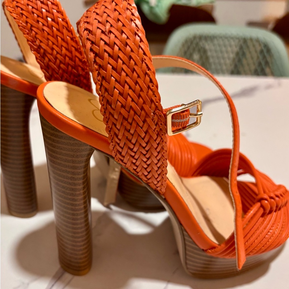 Jessica Simpson Orange Platform Sandals - Picture 3 of 4